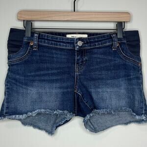 Gap Maternity Denim Cutoff Shorts Size 27/Size 4 Side Elastic Panels